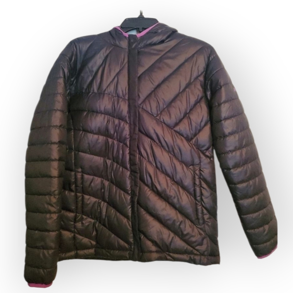Columbia Girls Black and purple puffer jacket size XL